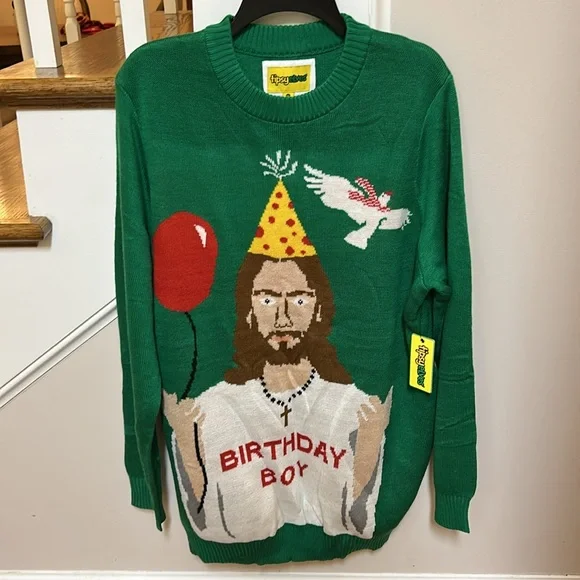 Tipsy Elves Happy Birthday Jesus ugly Christmas sweater - Picture 2 of 16